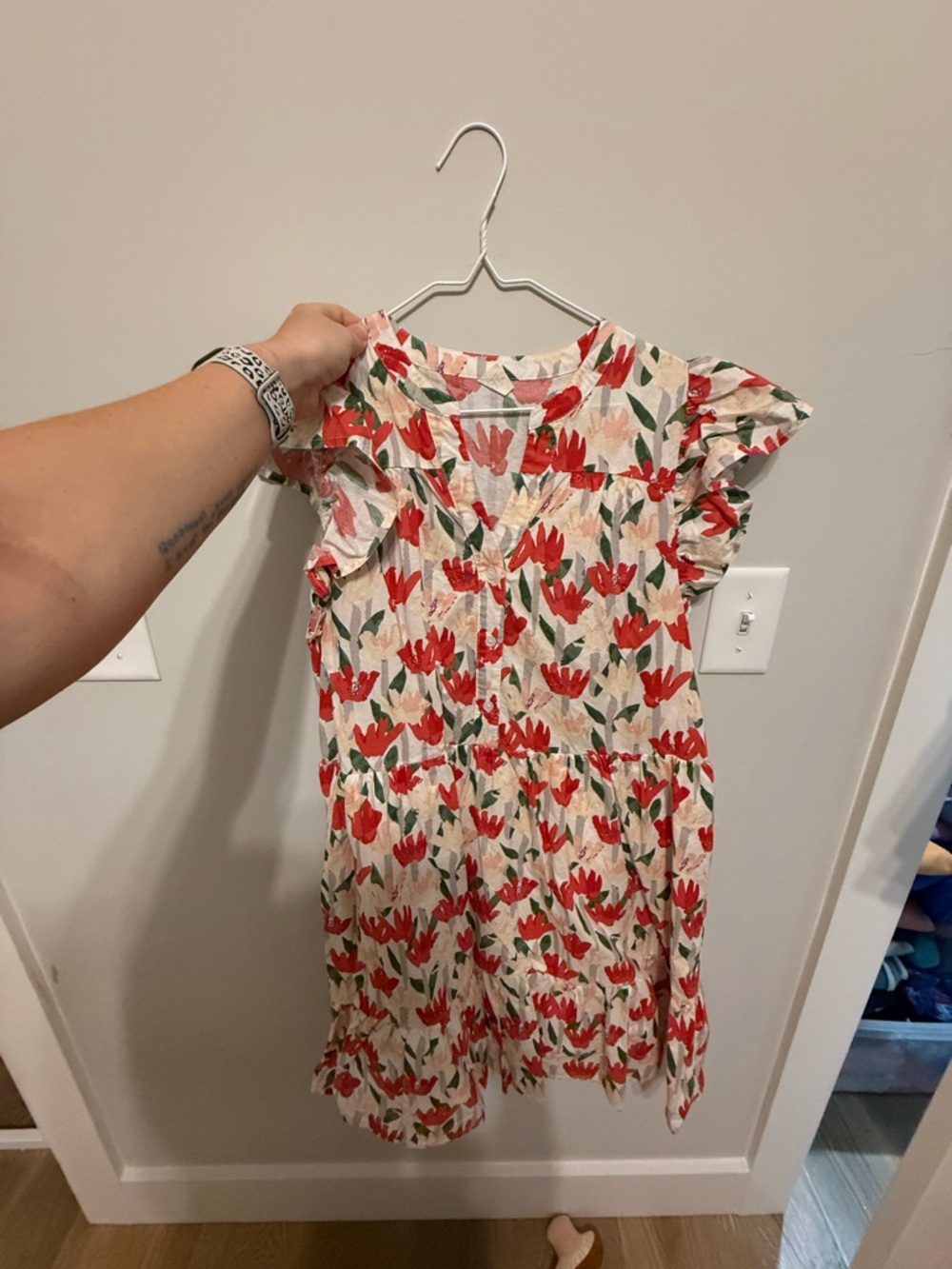 Floral Red Tulip Boutique Dress